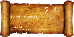 Faddi Anatol névjegykártya